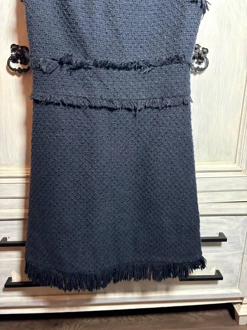 Tory Burch Navy Tweed Natalie Sheath Dress Preppy Resortwear Quiet Luxury - Picture 5 of 9